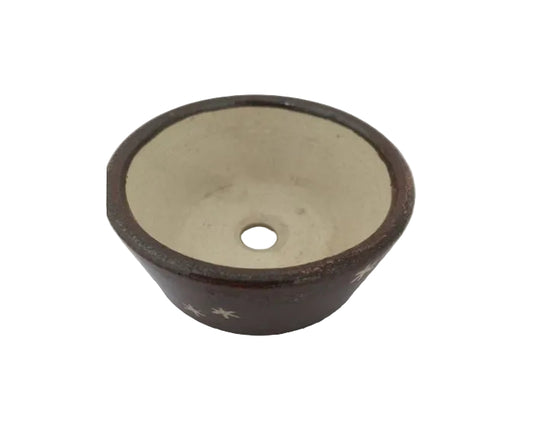 Shohin bonsai pot bruin rond 6cm
