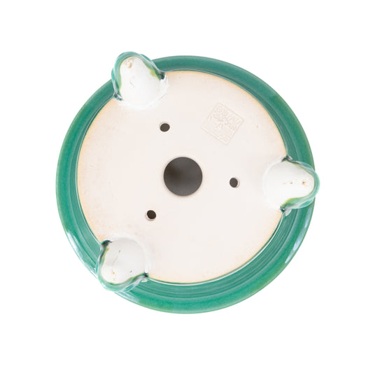 Shohin Bonsai Yixing Schale türkis Teufel rund Halbkaskade 9cm