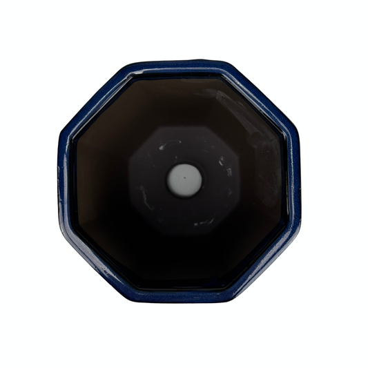 Bonsai-Schale, achteckig, kaskadenförmig, dunkelblau, 12 cm
