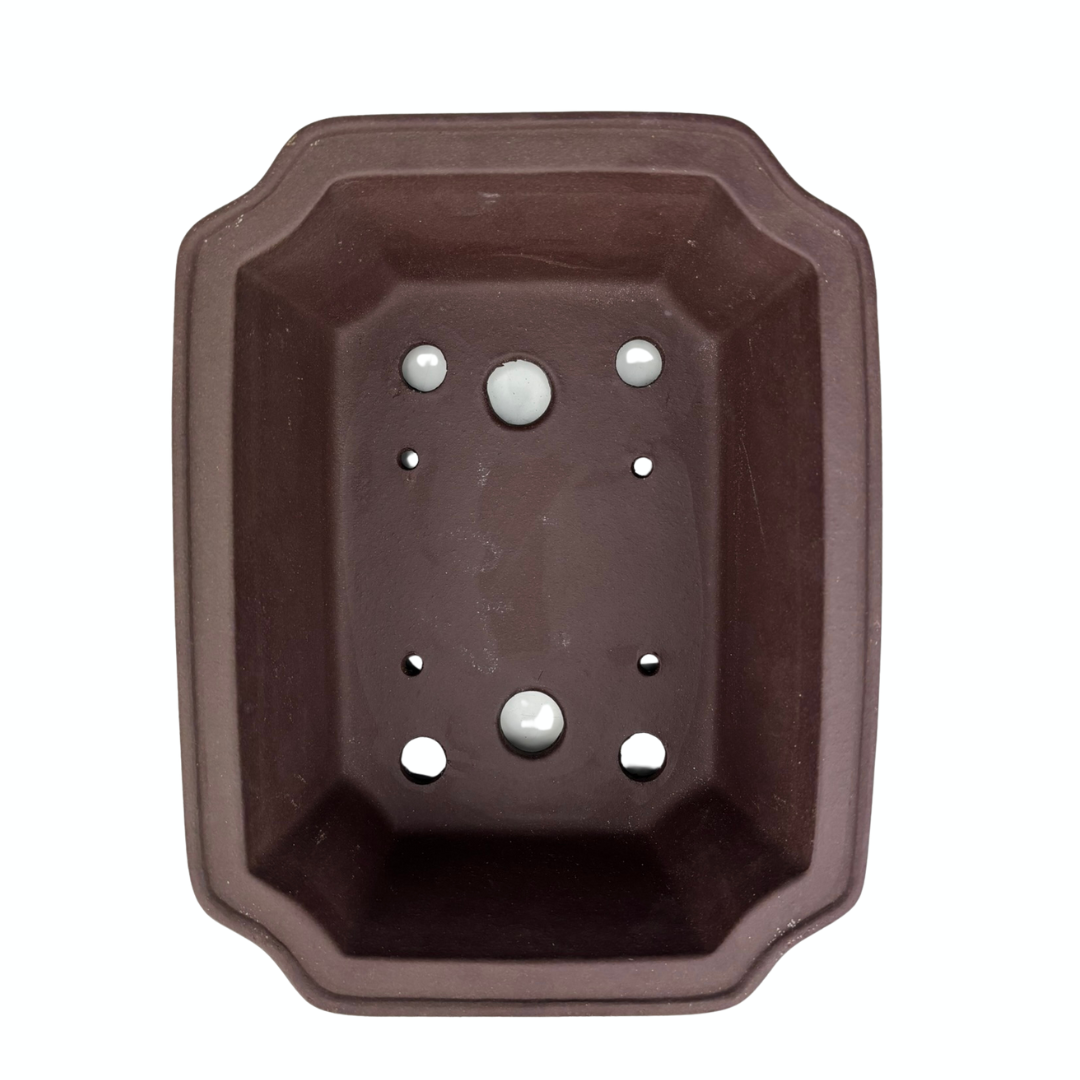 Bonsai-Schale, unglasiert, rechteckig, 23 cm