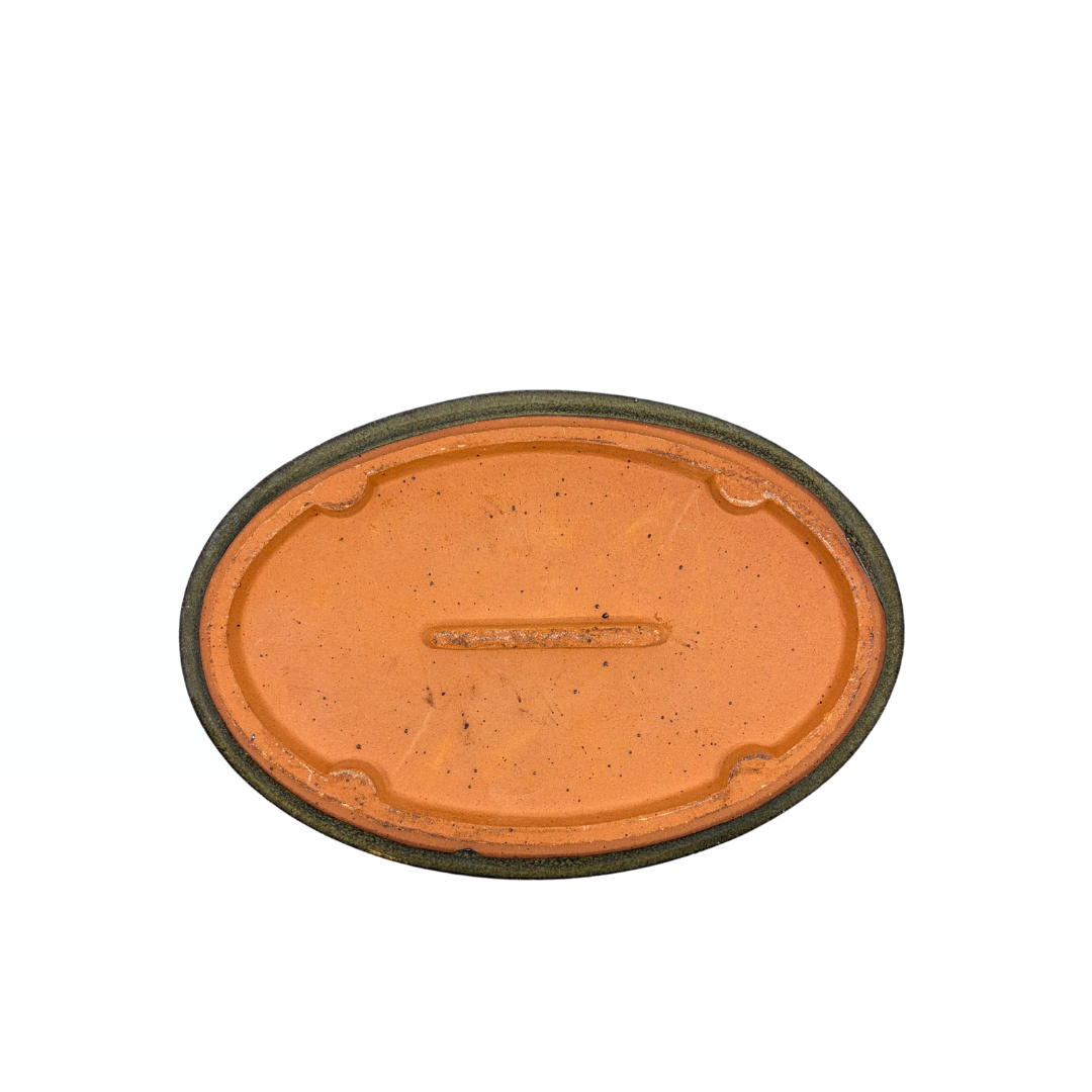 Bonsai-Untersetzer grün oval 24cm