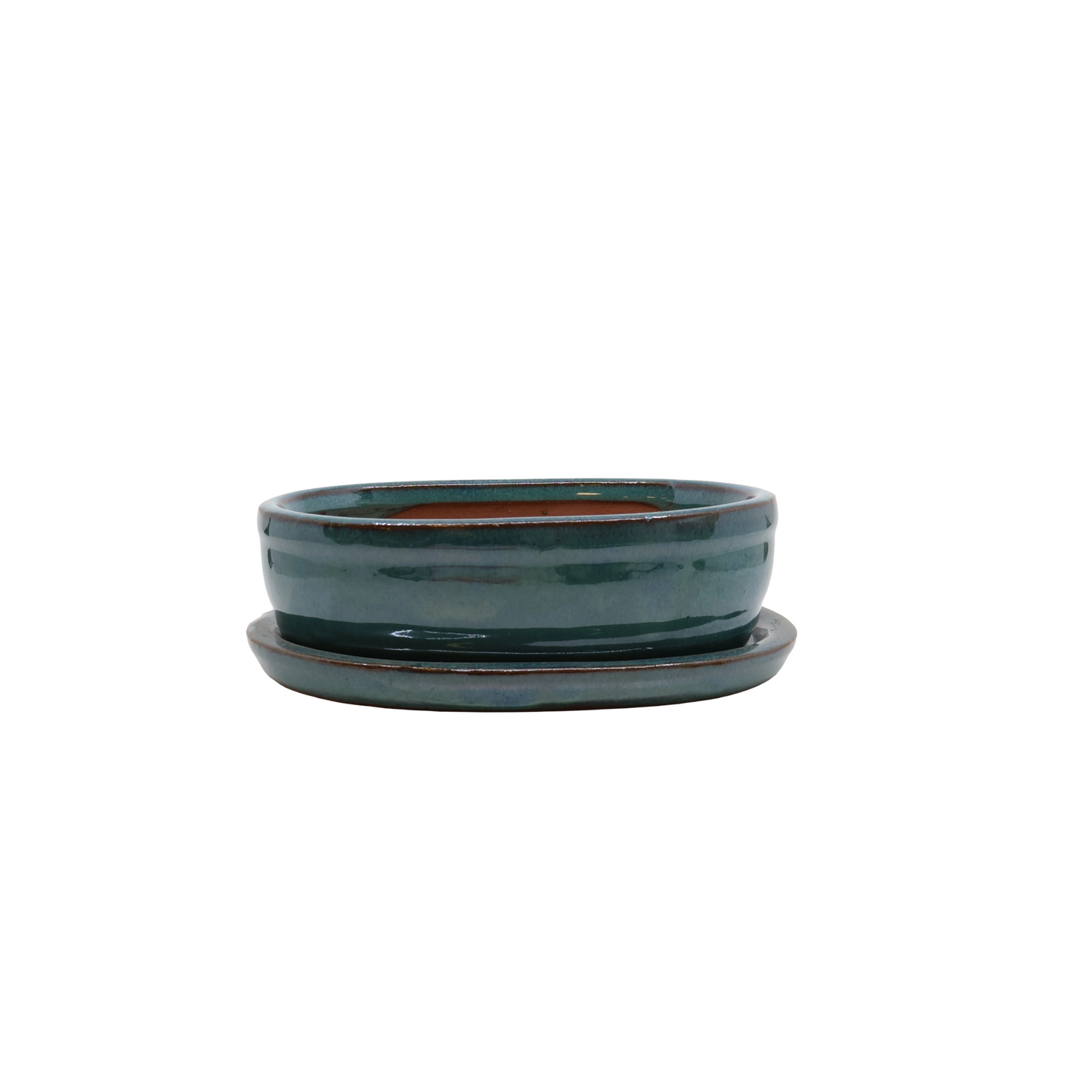 Bonsai-Schale grün oval 16 cm - Set