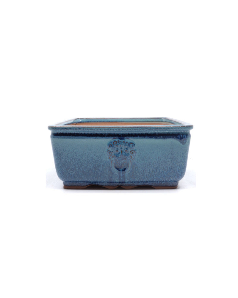 Bonsai-Schale blau-grün quadratisch 21 cm