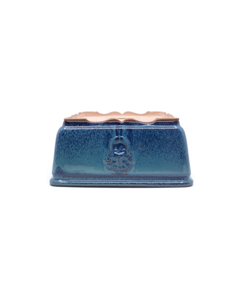 Bonsai pot blauw groen vierkant 21cm