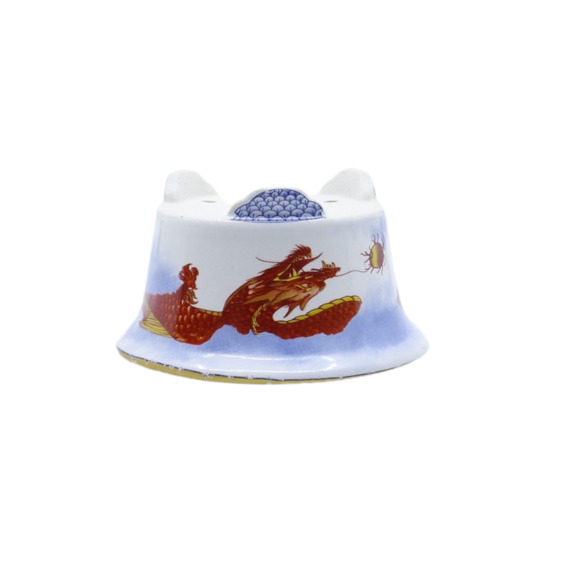 Bonsai pot blauw rood draak rond 12cm