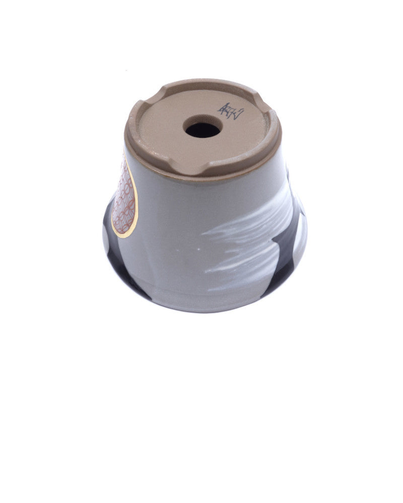 Bonsai pot Kutani yaki 'Hanakago' hand geschilderde multi-kleuren pot 12cm