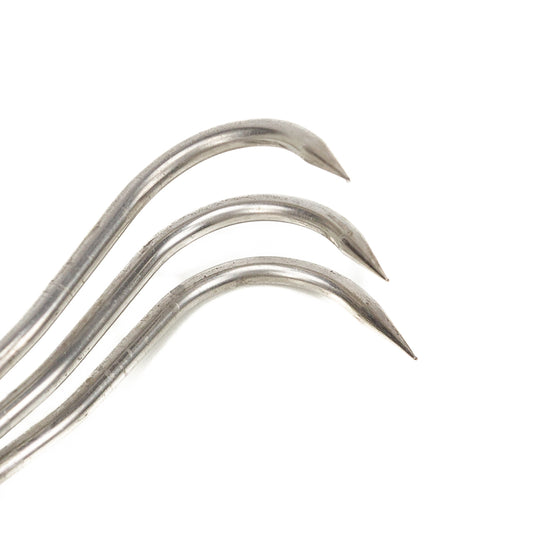 Bonsai Yagimitsu Wurzelhaken aus Edelstahl mit drei Zinken und Holzgriff, 208 mm