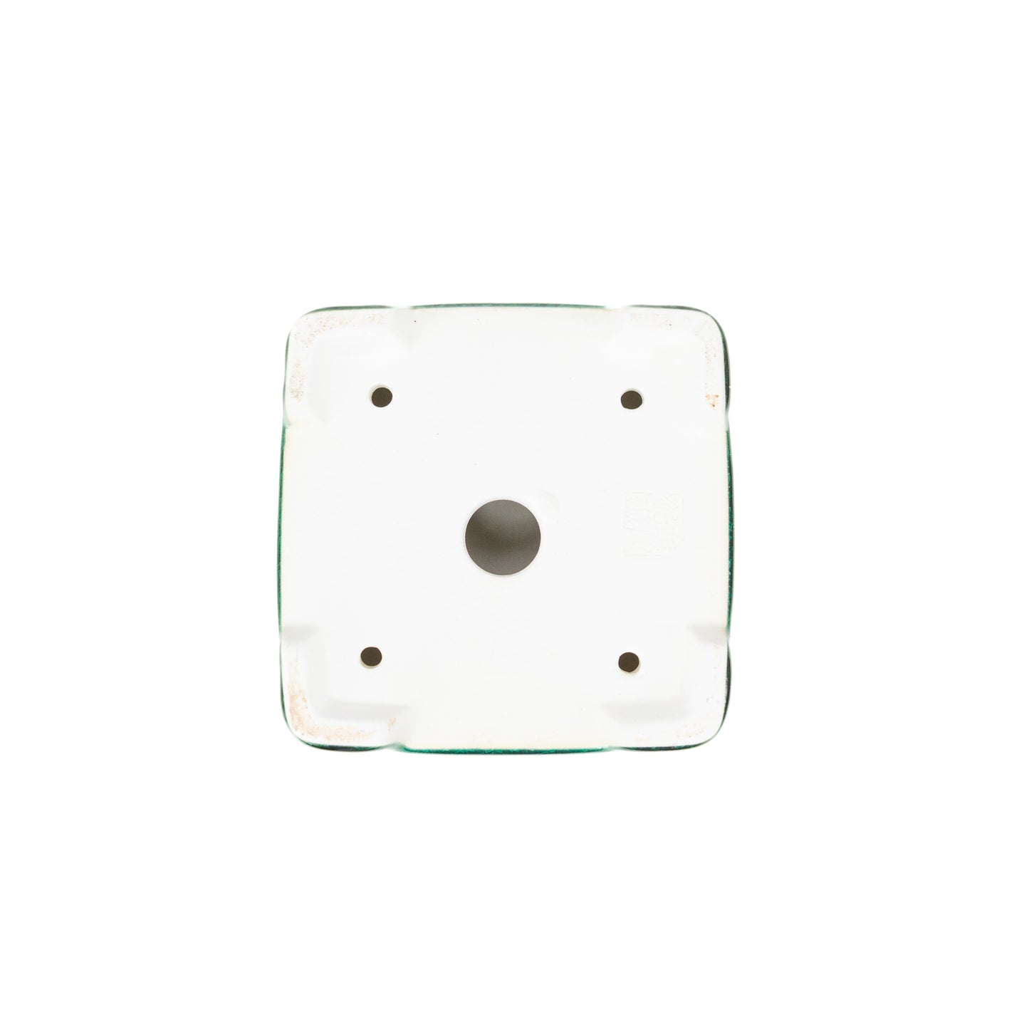 Bonsai Yixing Schale grün Halbkaskade quadratisch 14cm, Höhe 11cm