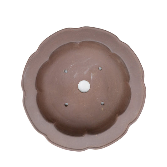 Bonsai Yixing Schale unglasiert Lotus rund 24cm