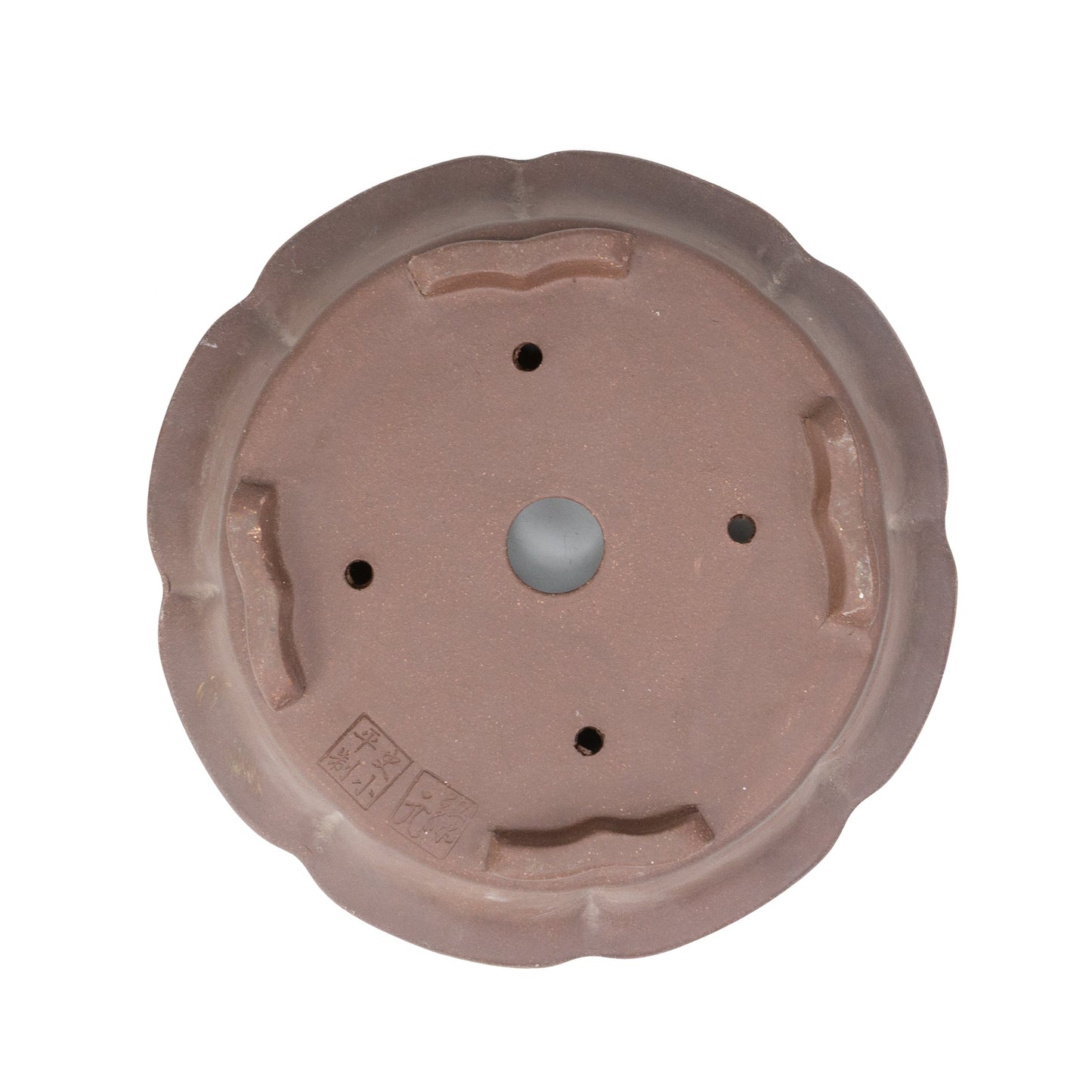 Bonsai Yixing Schale unglasiert Lotus rund 24cm