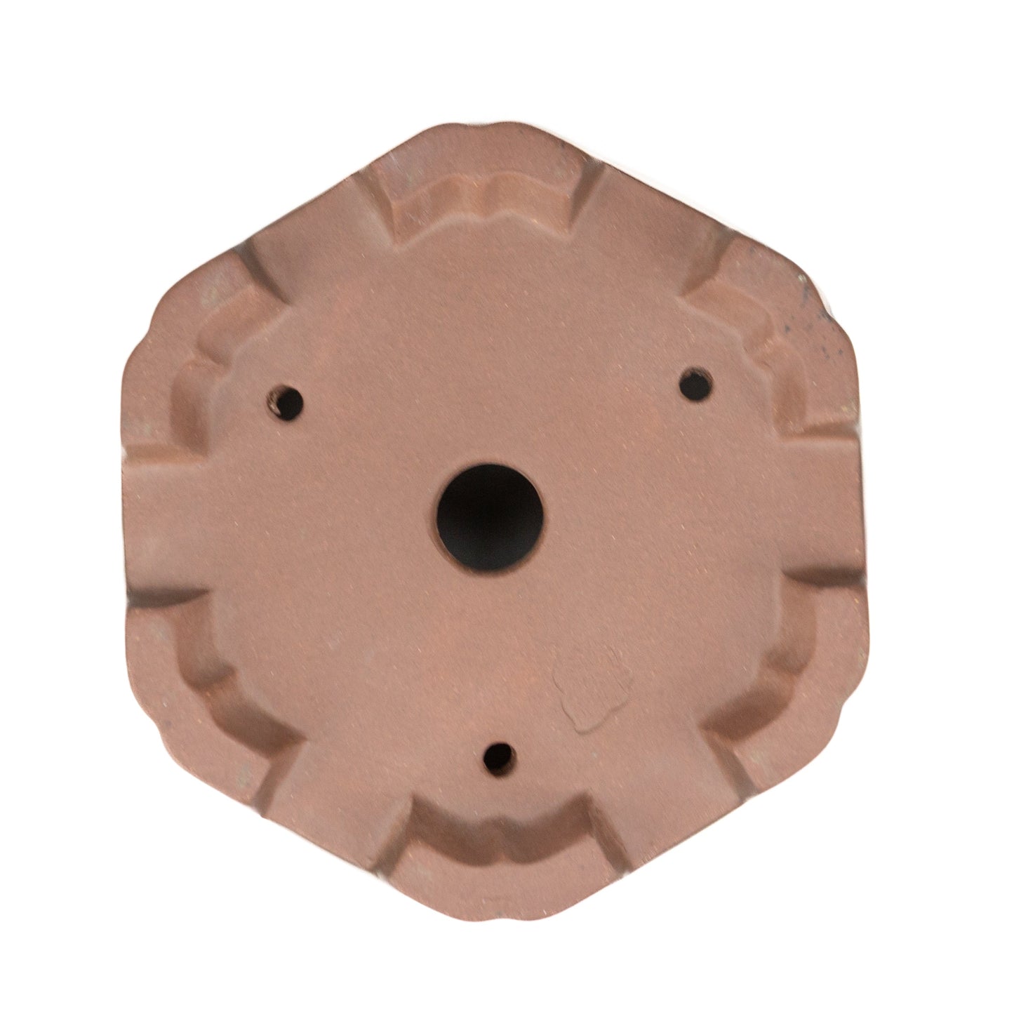 Bonsai Yixing Schale unglasiert Hexagon Kaskade 22 cm, Höhe 19 cm