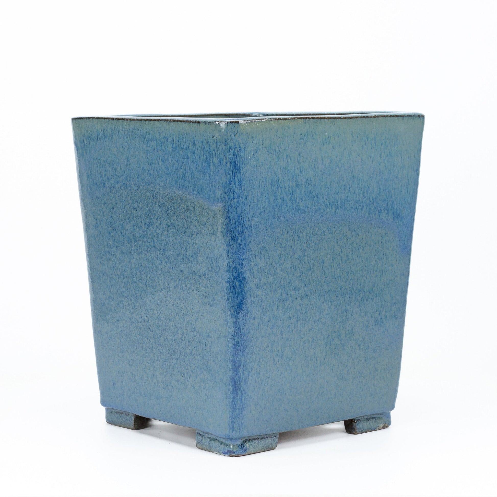 Bonsai pot cascade blauw beige vierkant 25cm, hoogte 30cm