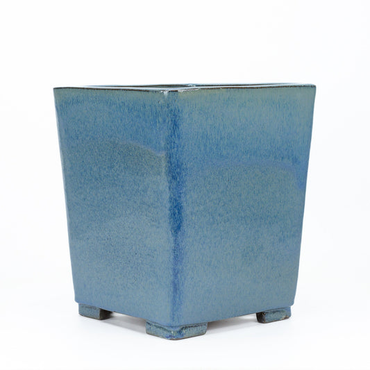 Bonsai pot cascade blauw beige vierkant 25cm, hoogte 30cm
