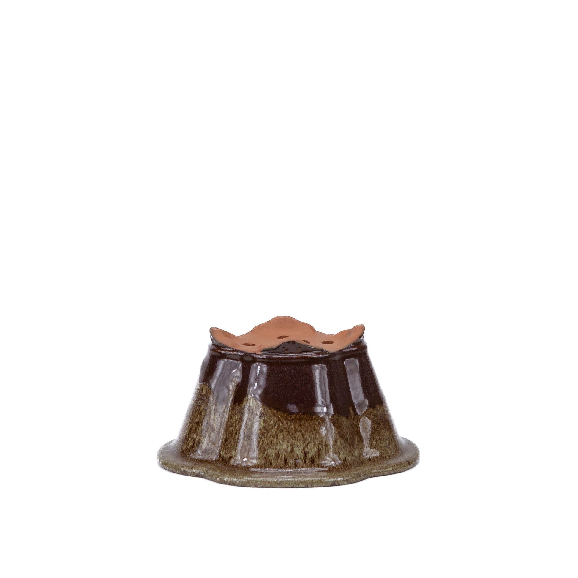 Bonsai pot chrysanten bruin beige 15.5cm