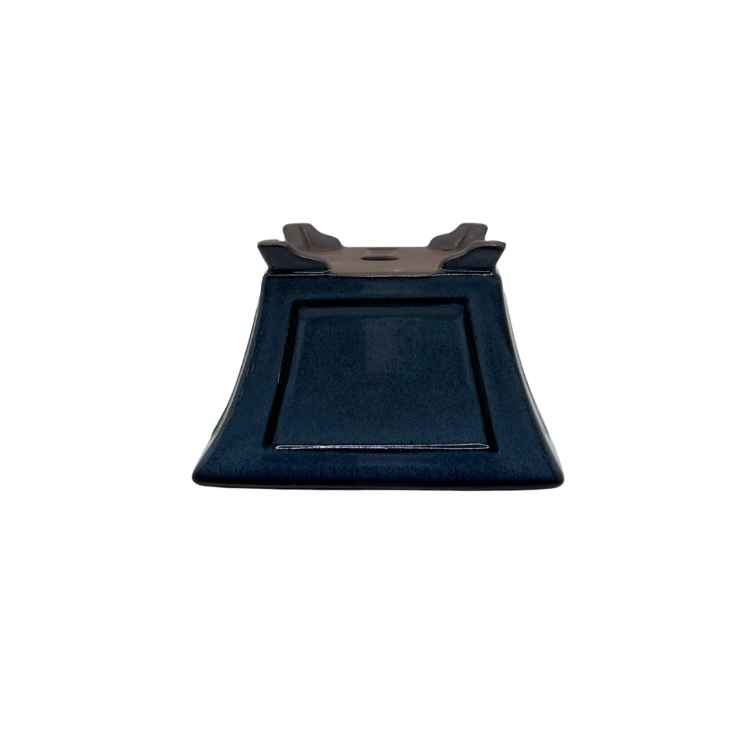 Bonsai-Topf - quadratisch, glasiert, blau (14 cm breit)