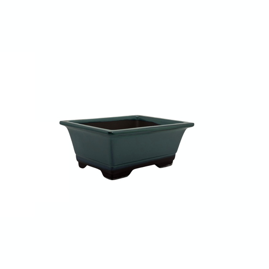 Bonsai-Topf-Set – rechteckig, glasiert, grün (14 cm breit)