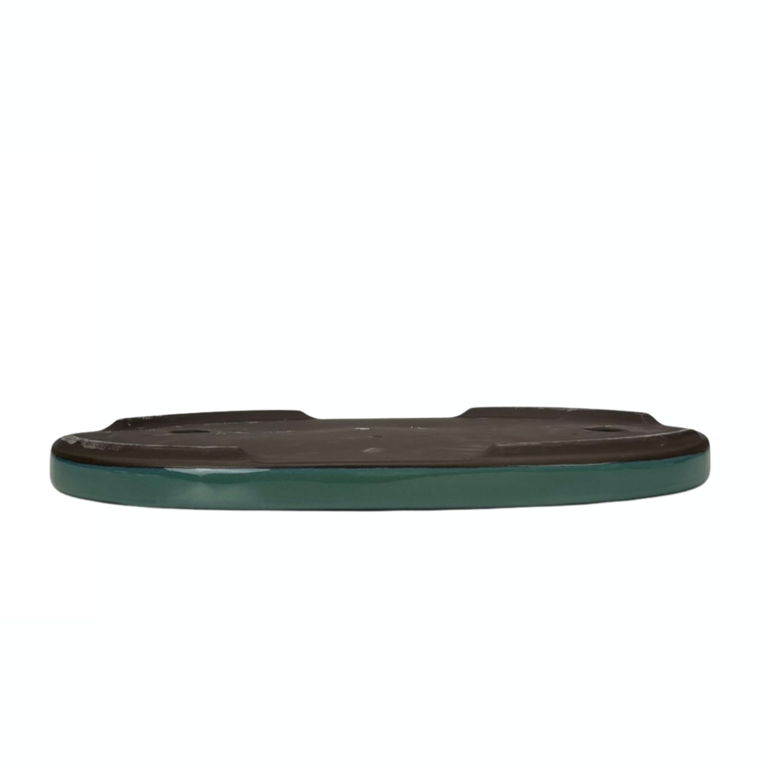 Bonsai-Topf - oval, glasiert, grün (45 cm breit)