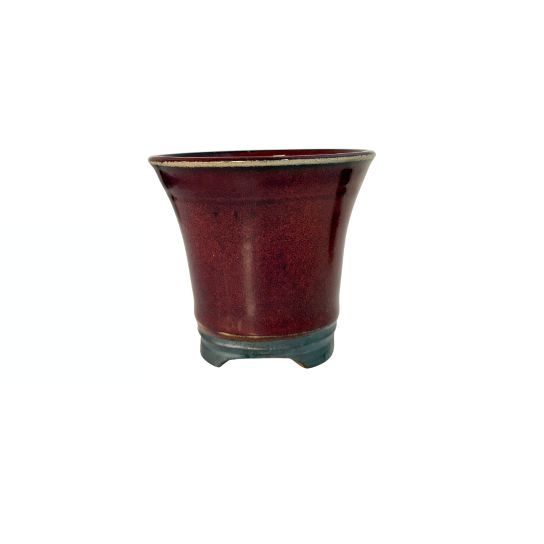 Bonsai-Schale rot Kaskade mit schwarzen Flecken René Lecocq 12cm