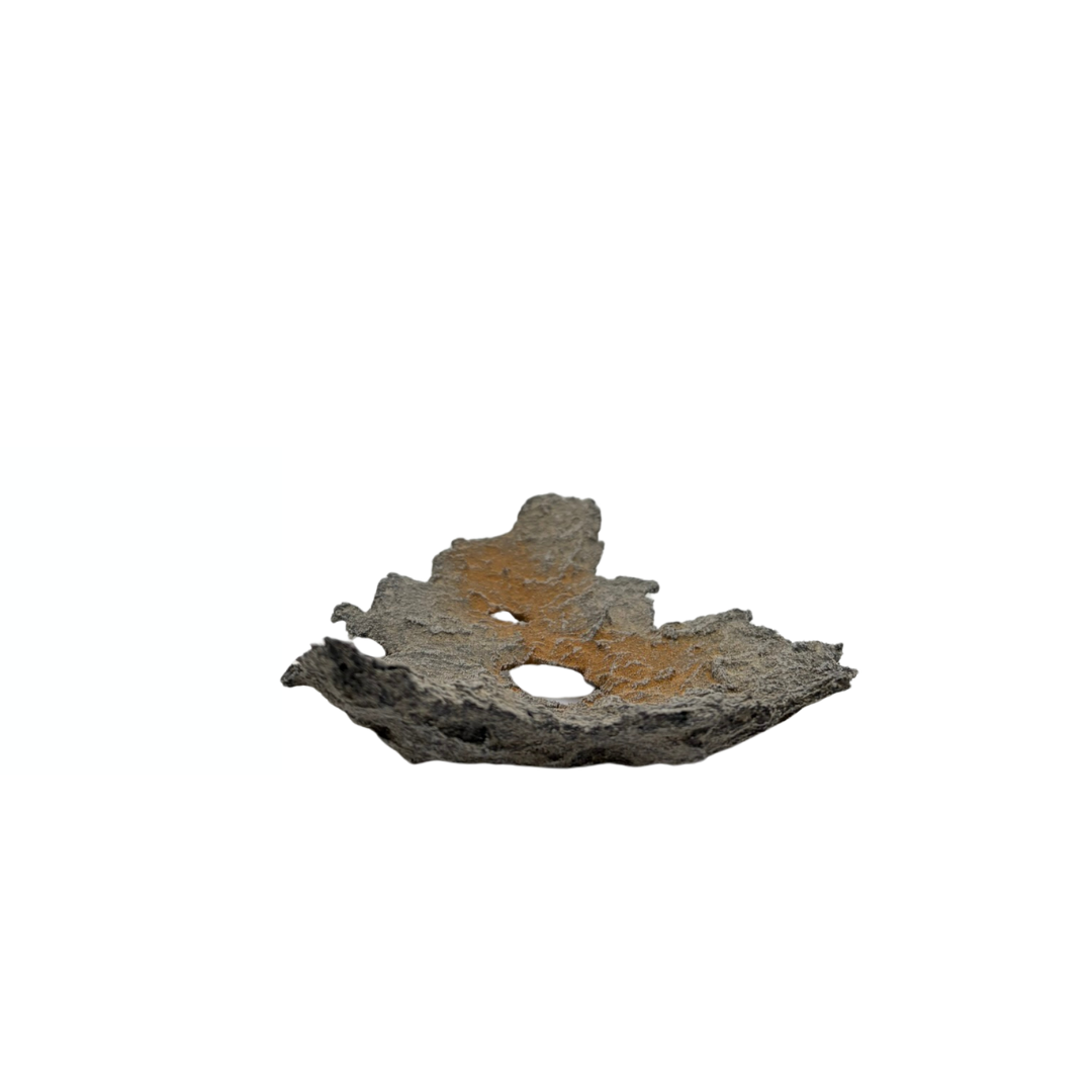 Bonsaischale hellgrau mit orangefarbenen Akzenten 19cm