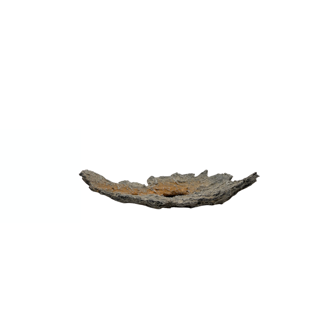 Bonsaischale hellgrau mit orangefarbenen Akzenten 19cm