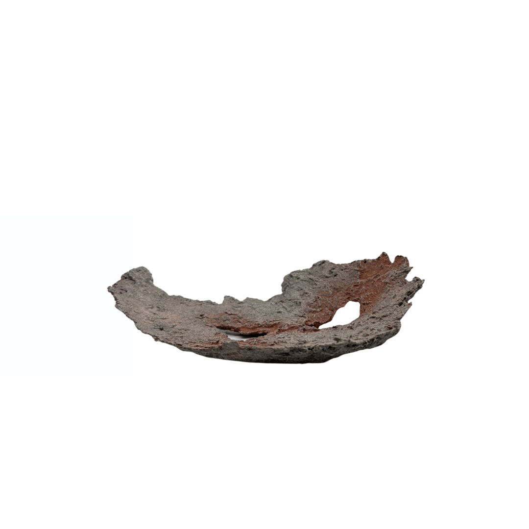 Bonsaischale hellgrau mit roten Akzenten 24cm