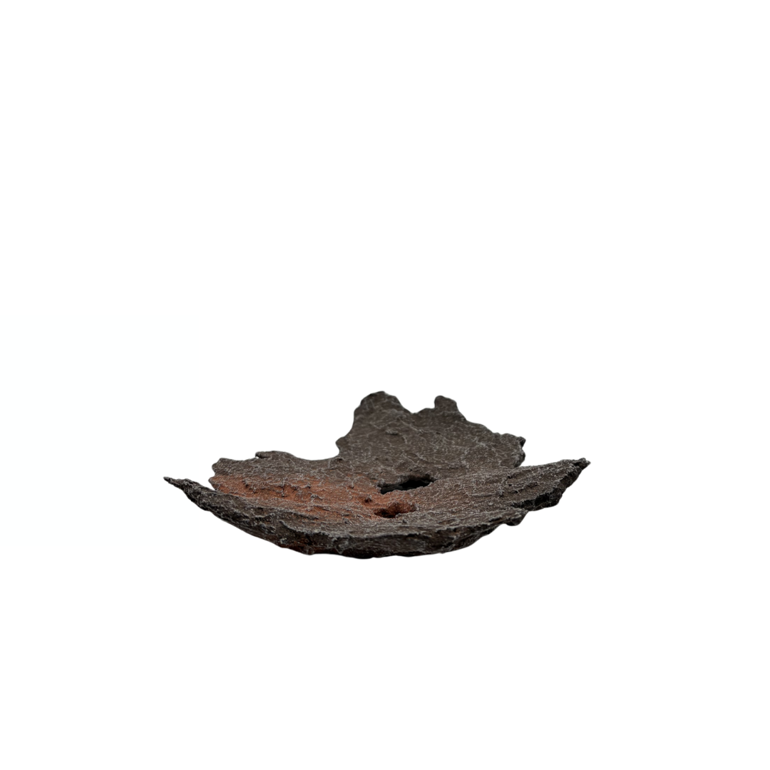 Bonsaiplatte braun mit roten Akzenten 17cm