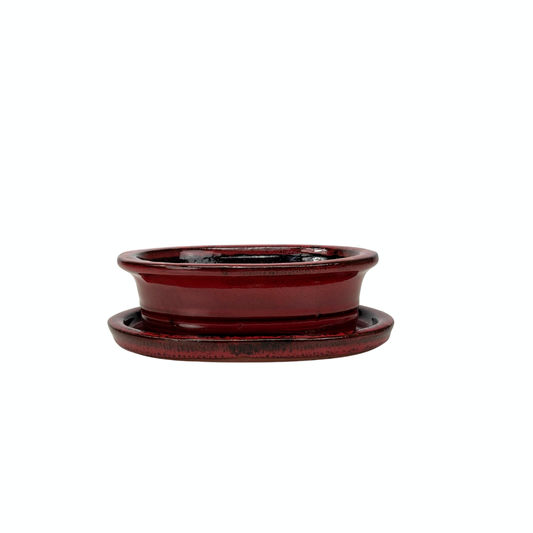 Bonsai-Topf rot oval 16 cm - Set