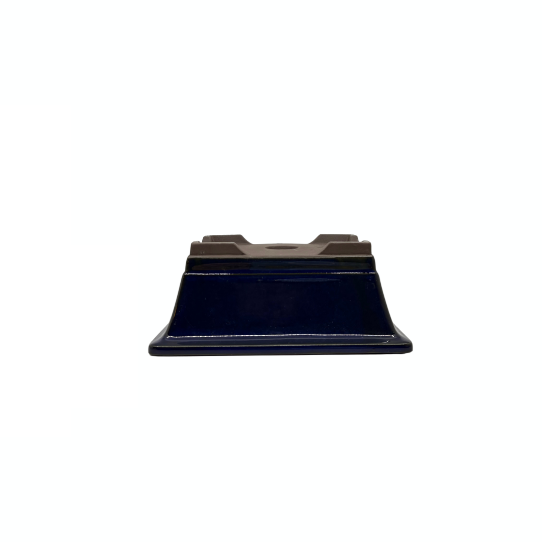 Bonsai-Topf-Set – rechteckig, glasiert, blau (14 cm breit)