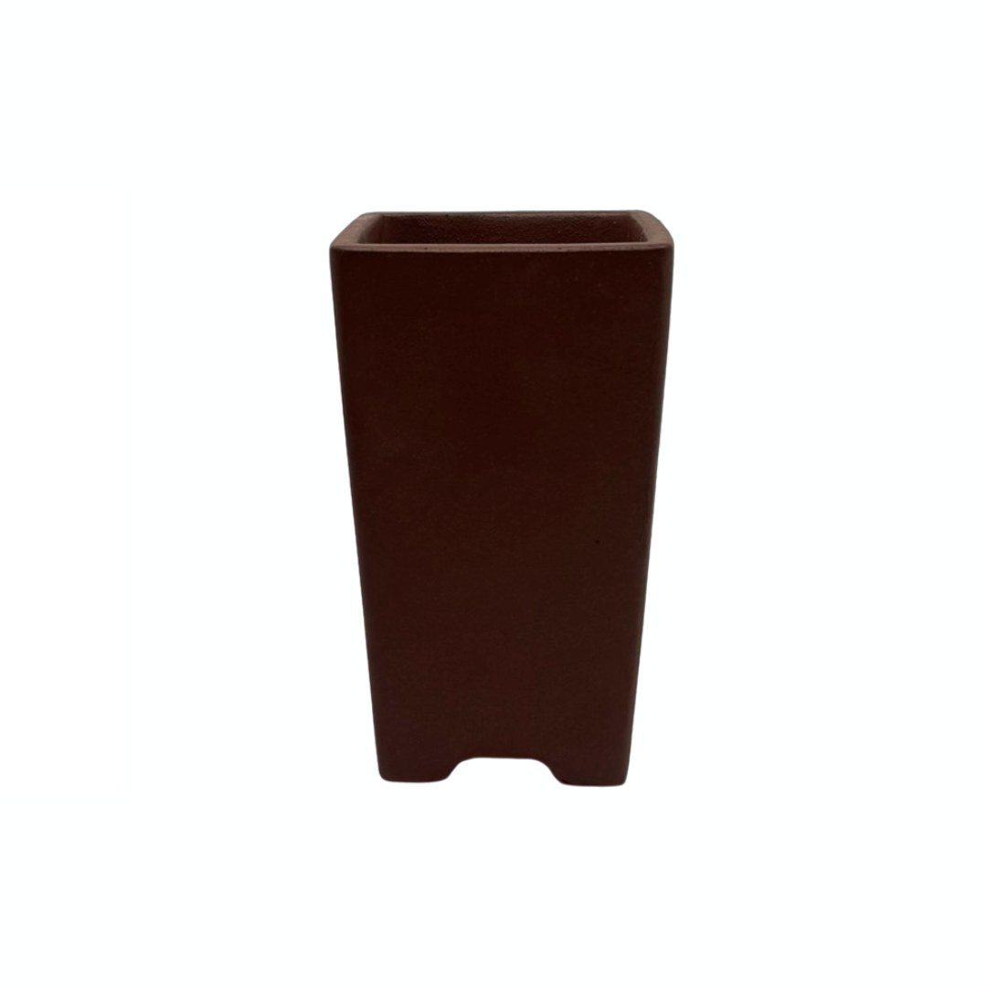 Bonsai-Topf - quadratisch, kaskadenförmig, unglasiert (8 cm breit)