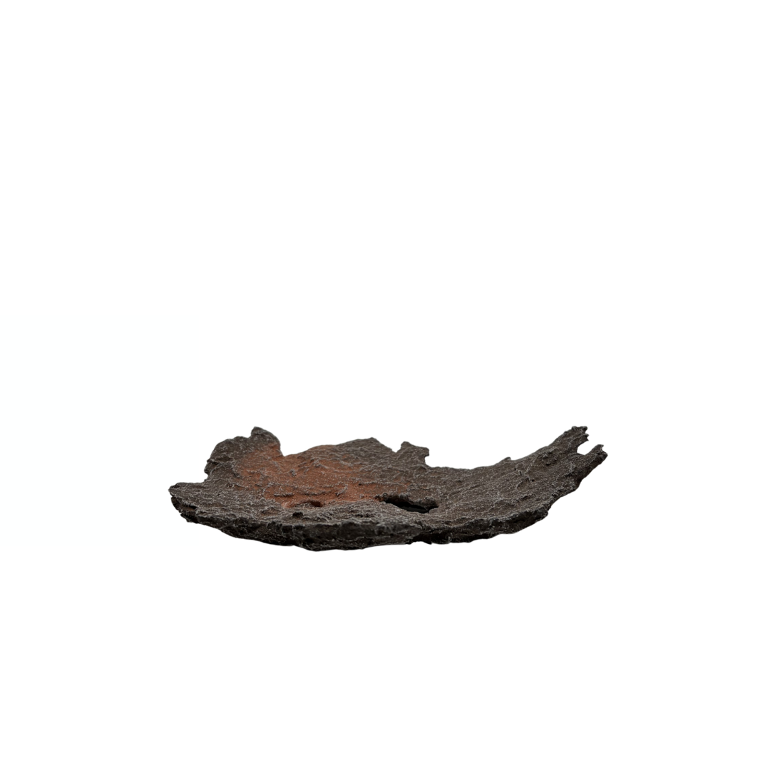 Bonsaiplatte braun mit roten Akzenten 17cm