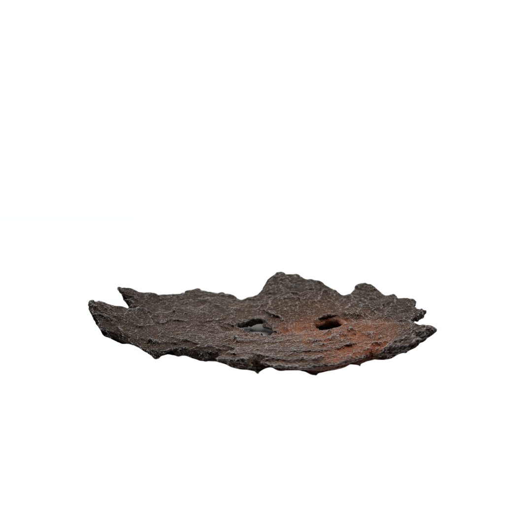 Bonsai-Schale braun mit roten Akzenten 26cm