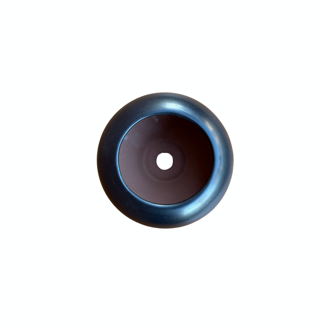 Shohin Bonsai-Topf, schwarz matt, Kugelform, 12 cm